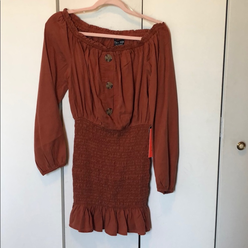 Rust color casual dress, NWT